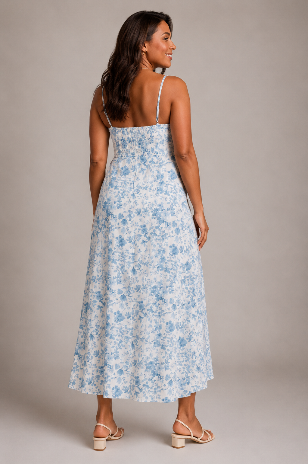 Mila Floral Spaghetti Strap Midi Dress