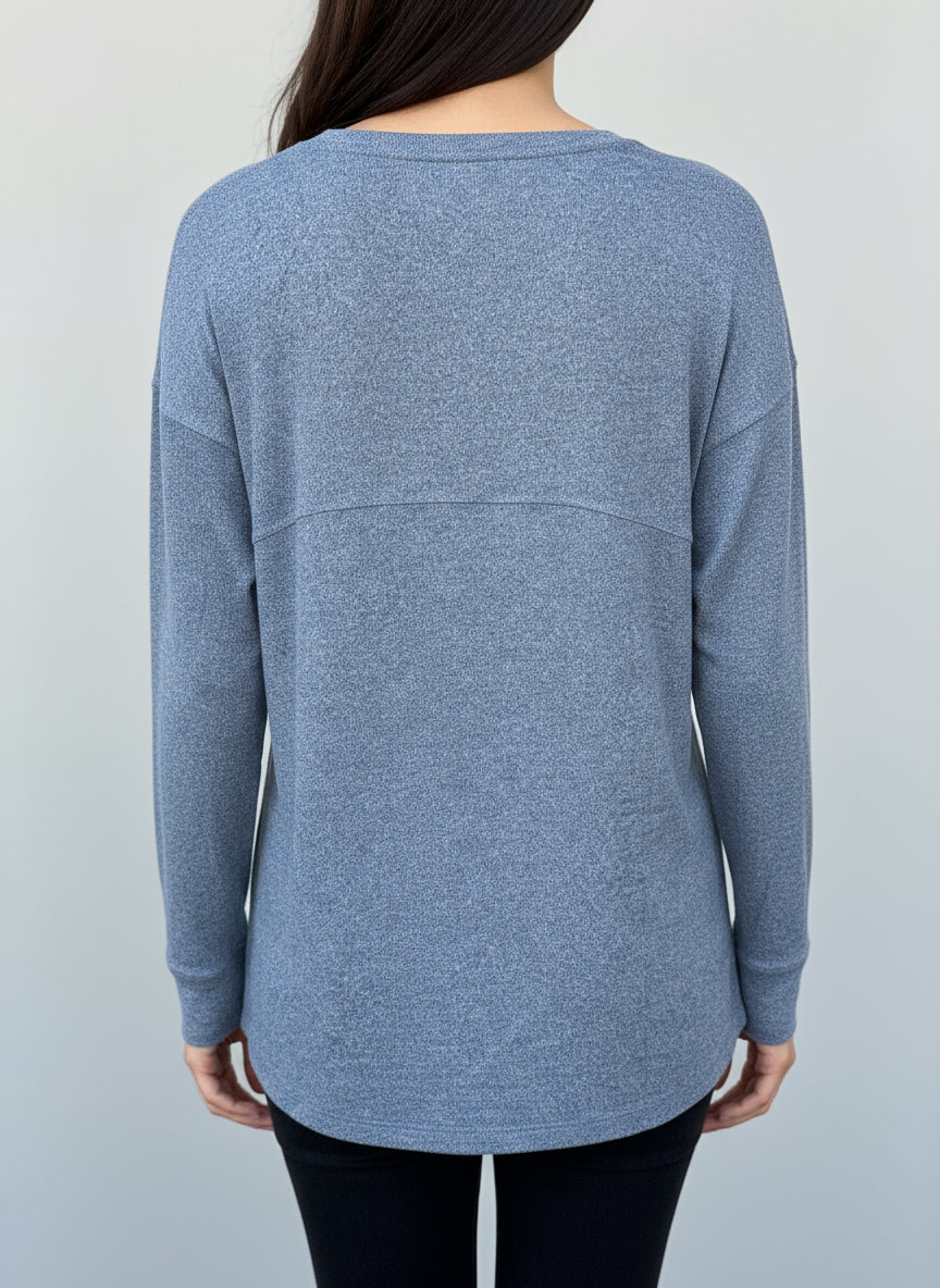 Ethna Brushed Crew Neck Long Sleeve Top