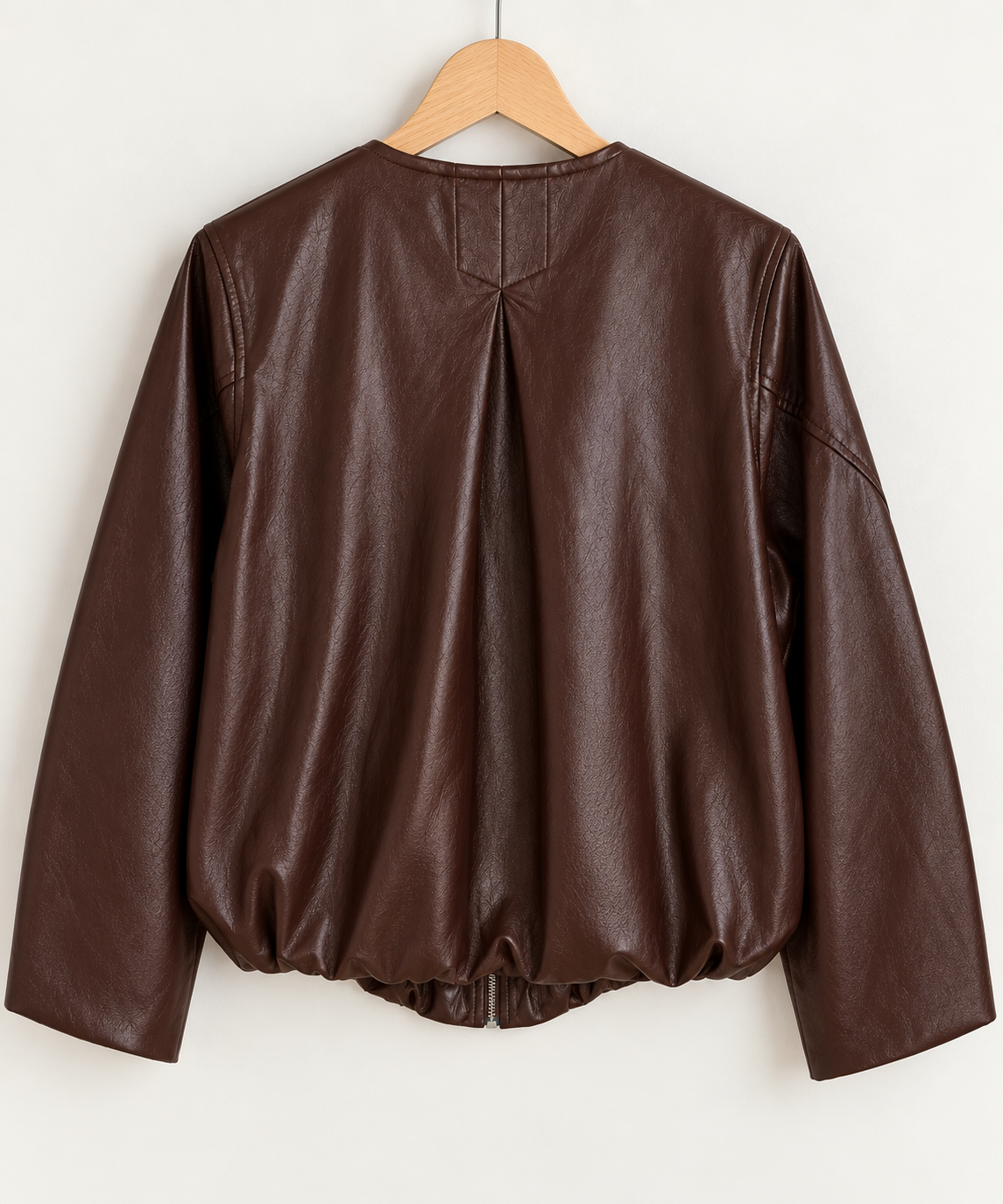 Janet Balloon Bomber Vegan Leather Jacket