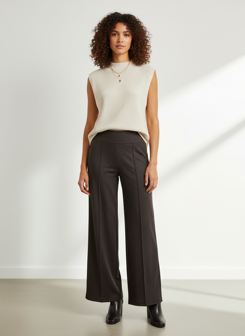 Most Comfortable Wide Leg Slip On Henley Pant
