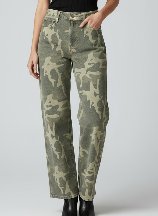 Joran High Rise Camo Wide Leg Jeans