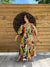 Milana Multi Colour Abstract Print Smocked Bodice Maxi Dress