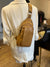 Lucinda multi zipper Sling Crossbody Bag - Tan & Cognac