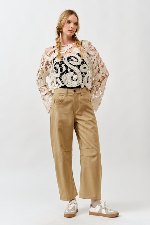 The Softest Suede Barrel Pants