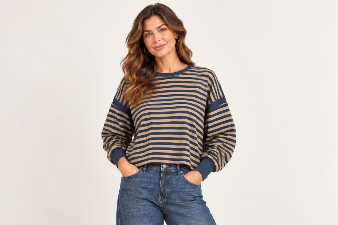 Leonna long sleeve stripe top