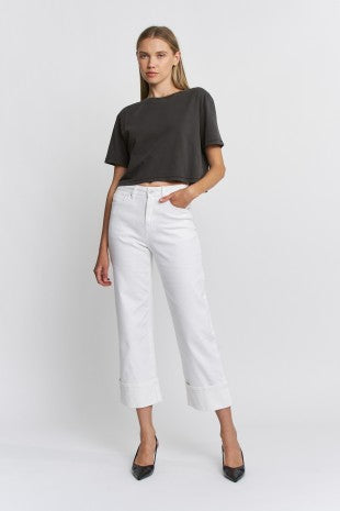 Hope High Rise Wide Crop Cuffed Pant