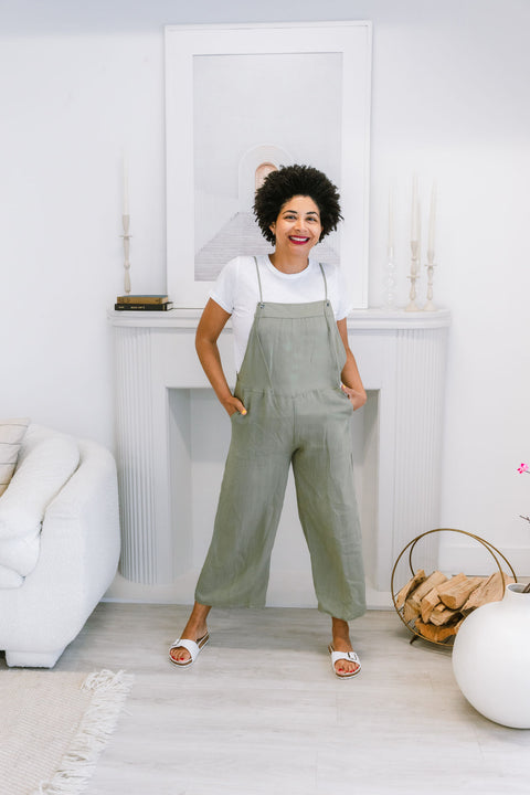 Nakia Spaghetti Strap Wide Leg Jumpsuit with Side Pockets