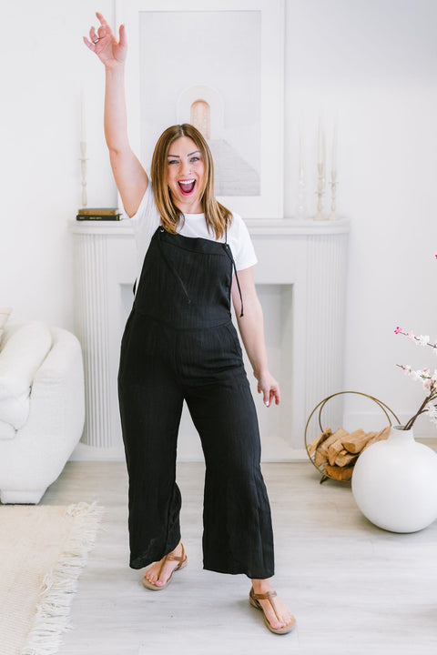 Nakia Spaghetti Strap Wide Leg Jumpsuit with Side Pockets