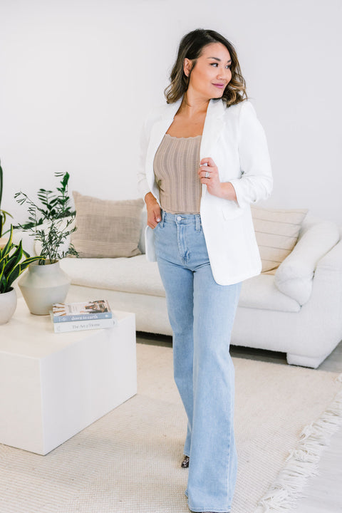 Lyra Notch Collar 3/4 Sleeve Blazer