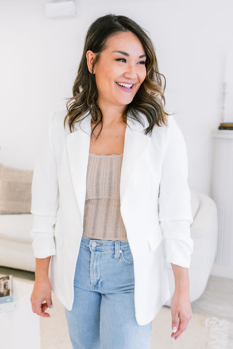 Lyra Notch Collar 3/4 Sleeve Blazer