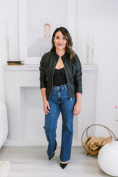 Jenny Classic Faux Leather Jacket