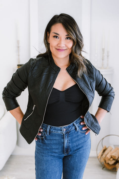 Jenny Classic Faux Leather Jacket