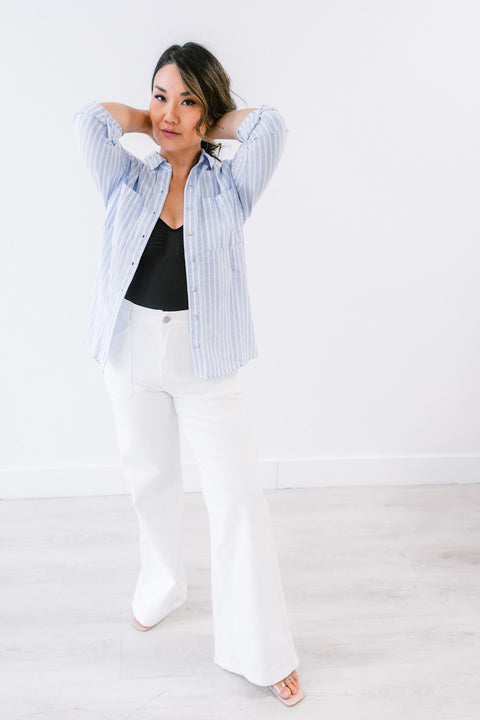 Lennox Patch Pocket Wide Leg Flare Jeans