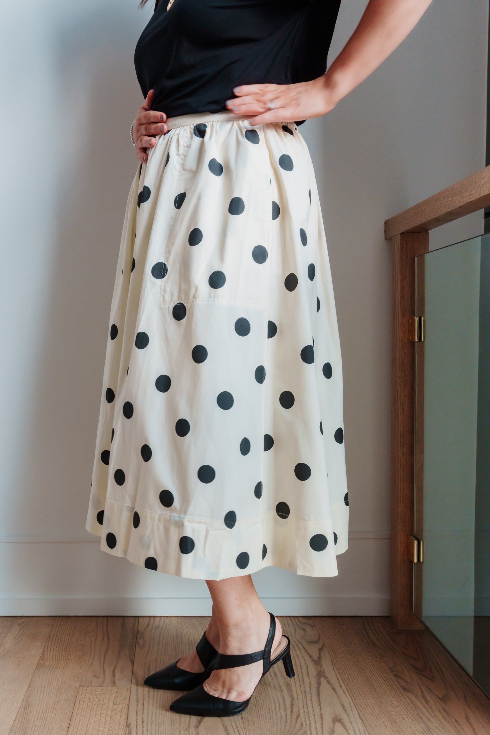 Rosalyn Dot Print Midi Full Skirt