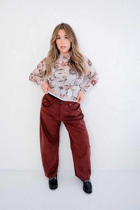 The Softest Suede Barrel Pants