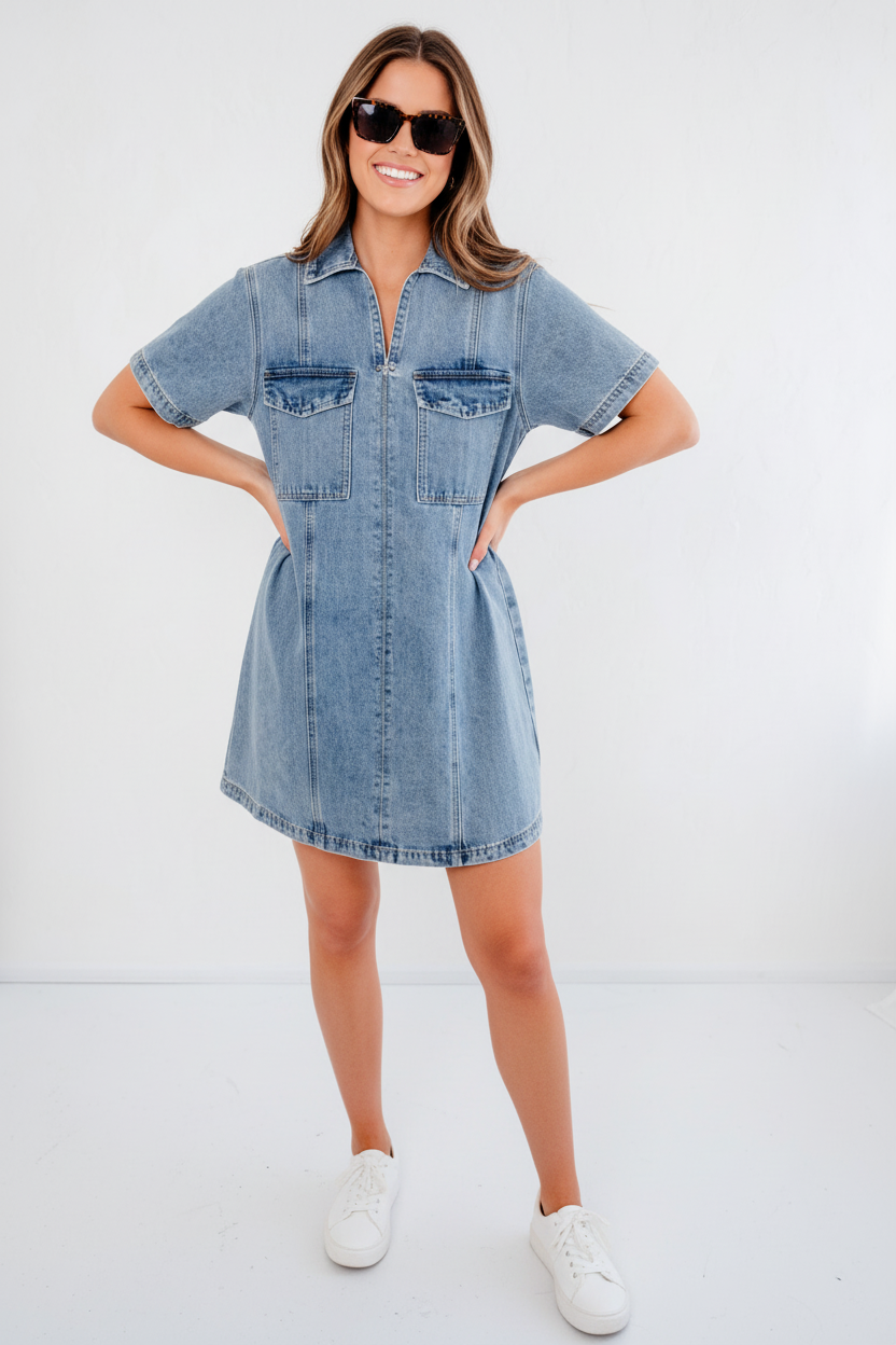 Oh My Midi Denim Midi Dress