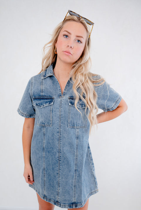 Oh My Midi Denim Midi Dress