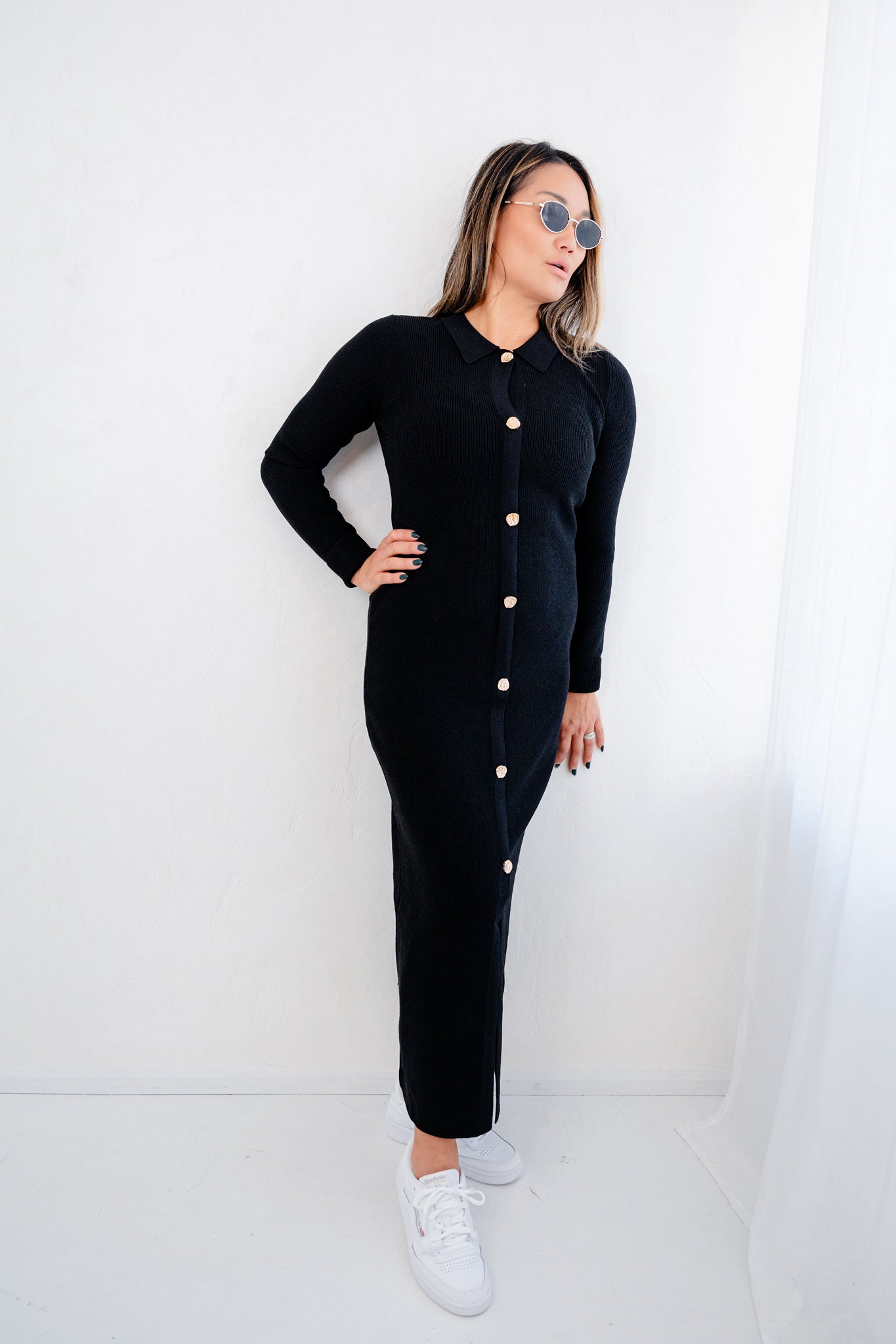 Fiona Front Button Sweater Dress