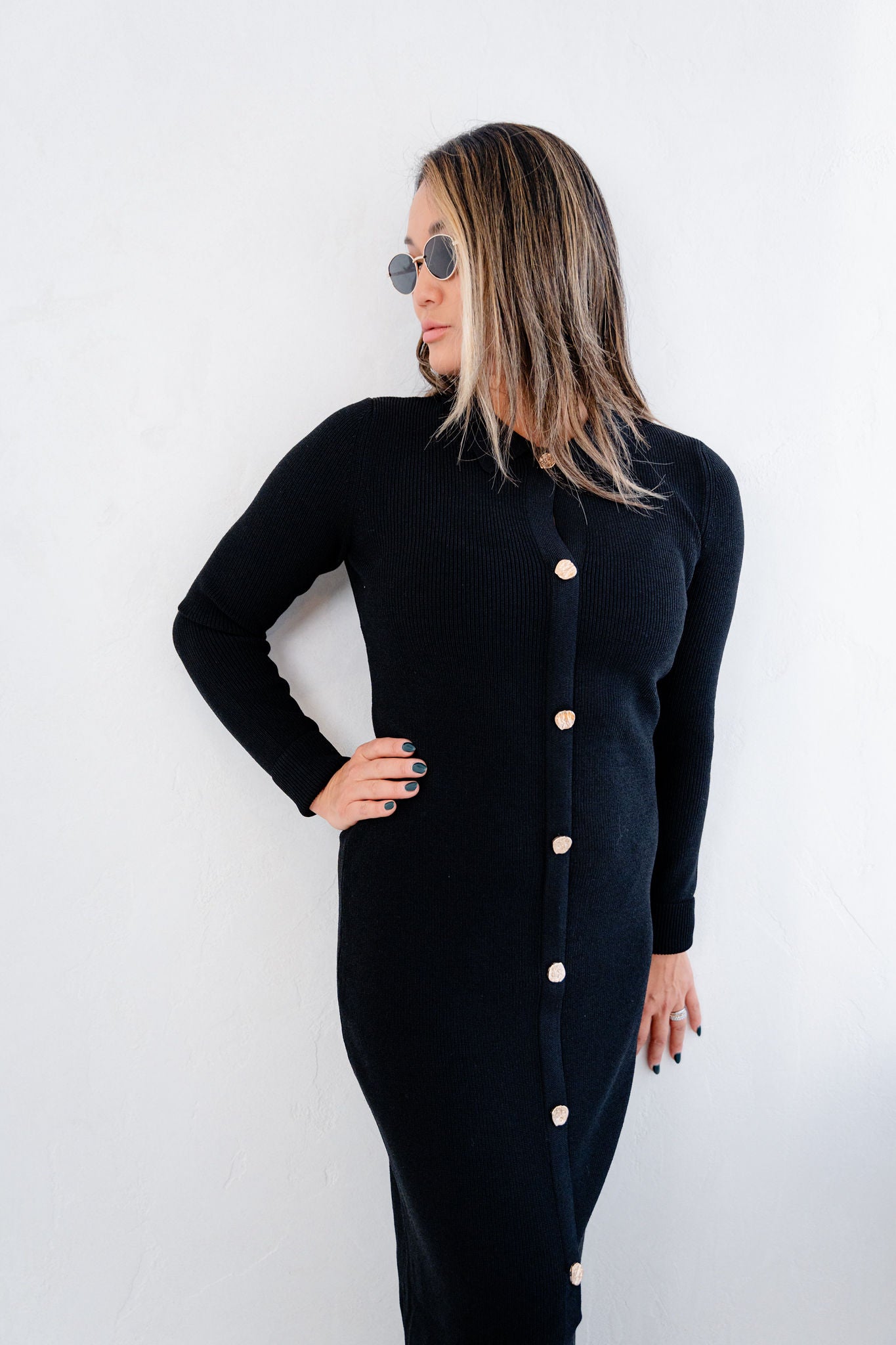Fiona Front Button Sweater Dress