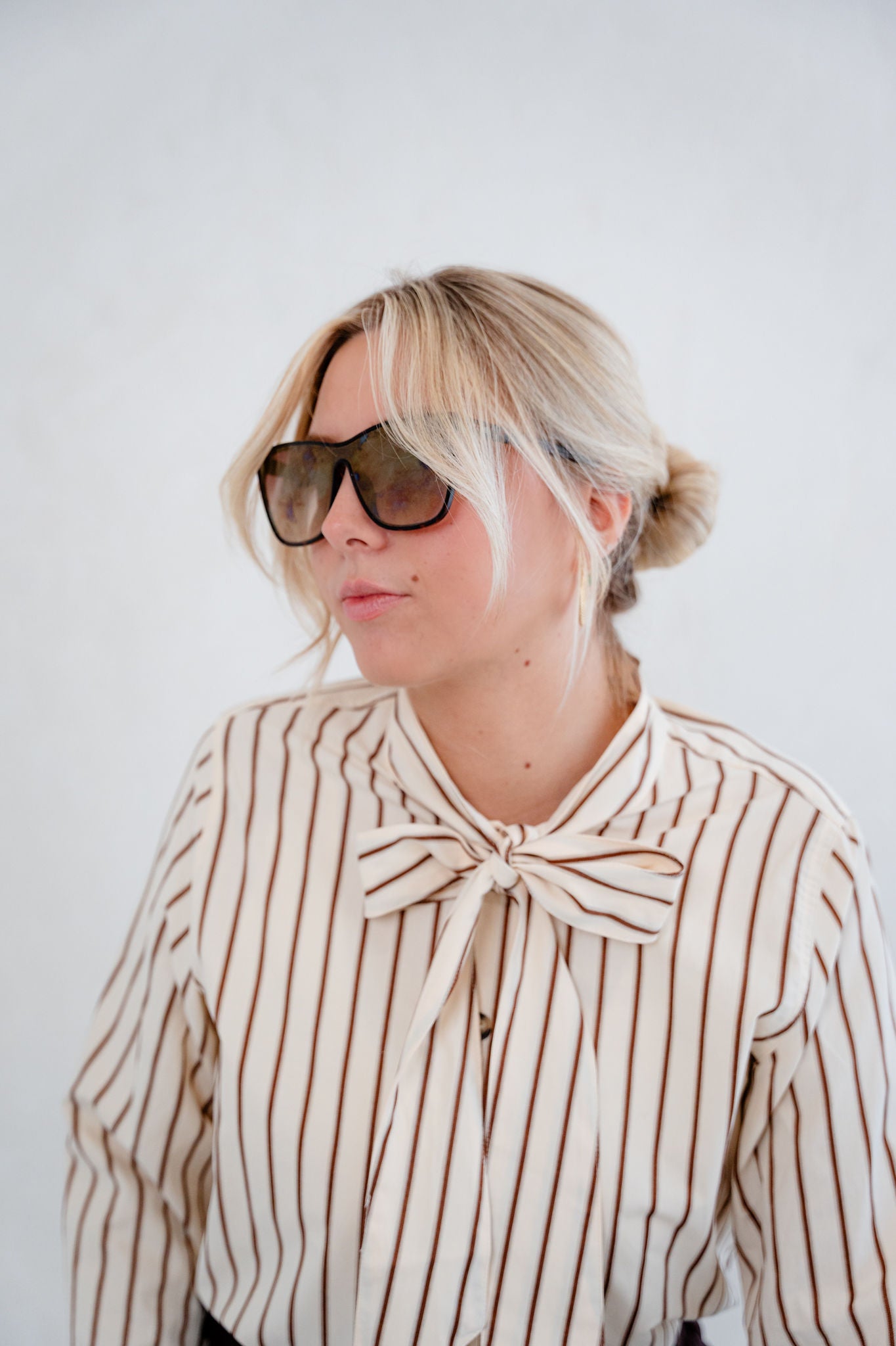 Stevie Striped Bow Tie Shirt