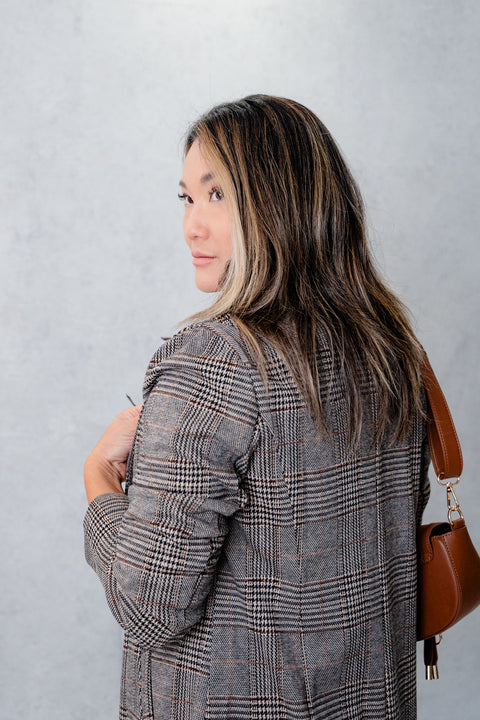 Fia Plaid One Button Coat