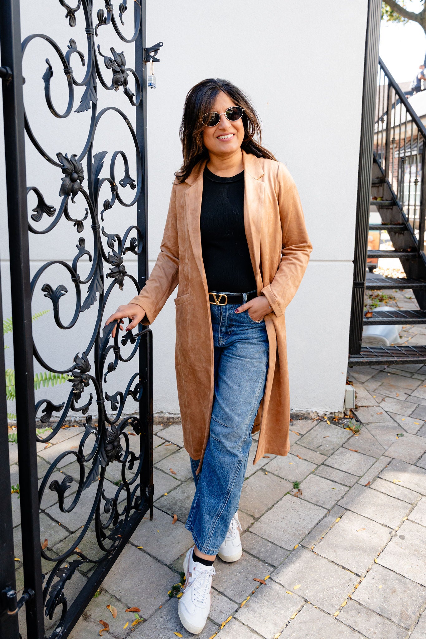 Maura Faux Suede Duster Coat