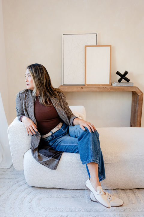 Fia Plaid One Button Coat