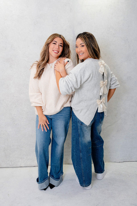 Bria Back Bows Detailed Sweater