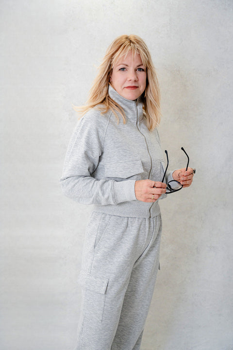 Keily Zip Up Sweatshirt and Cargo Pant Set