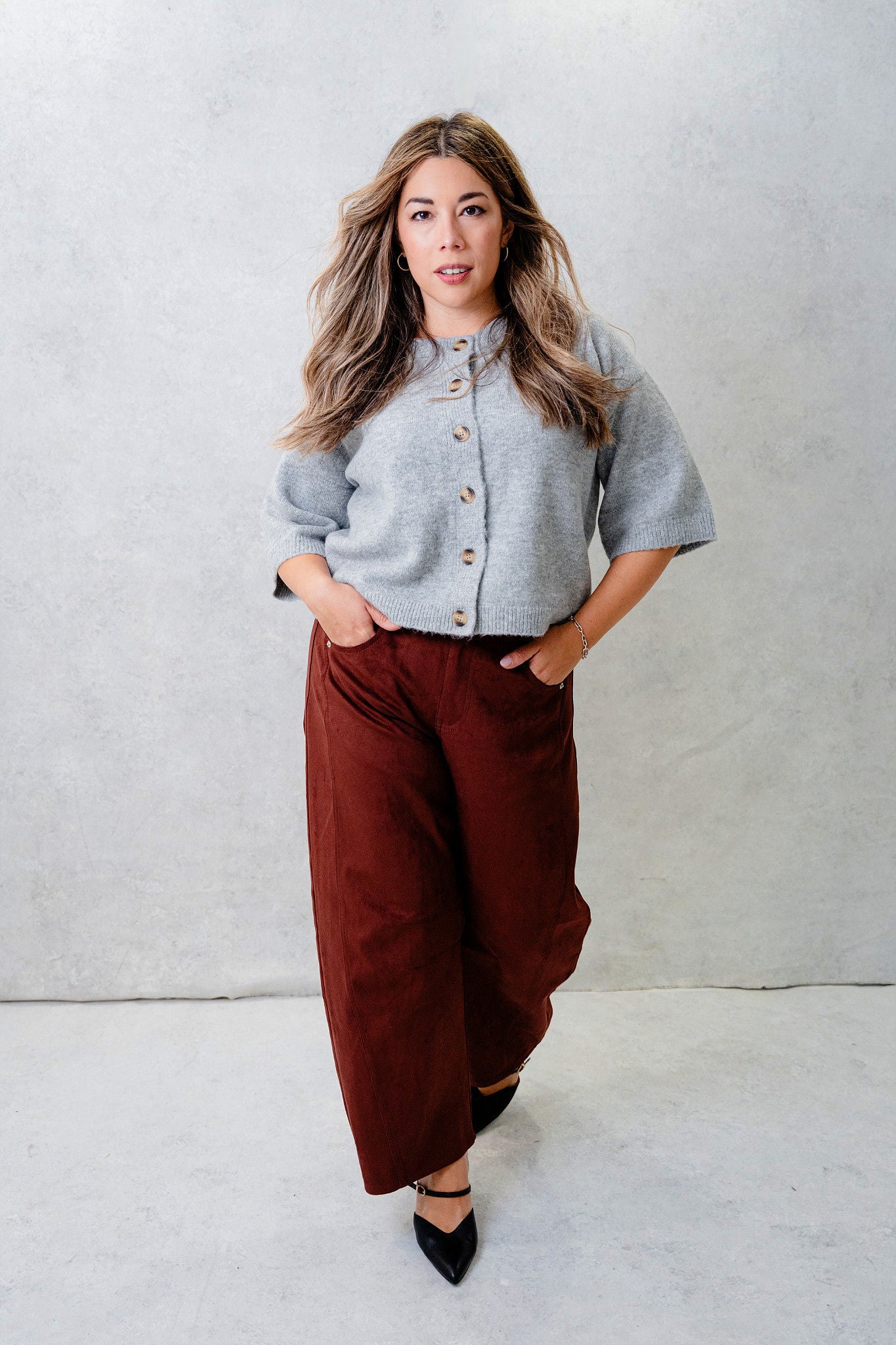 Jill Button Down Wide Sleeve Cardigan