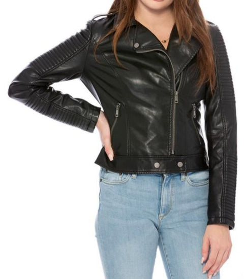 Roxy Vegan Leather Moto Jacket - Up & Co. Boutique 