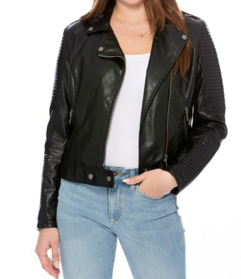 Roxy Vegan Leather Moto Jacket - Up & Co. Boutique 