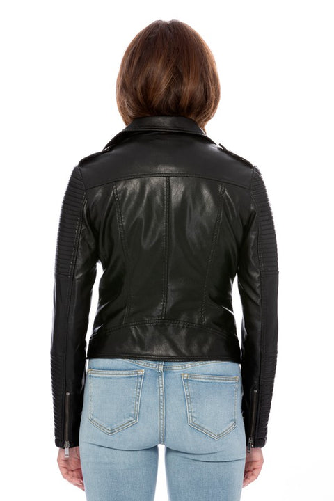 Roxy Vegan Leather Moto Jacket - Up & Co. Boutique 