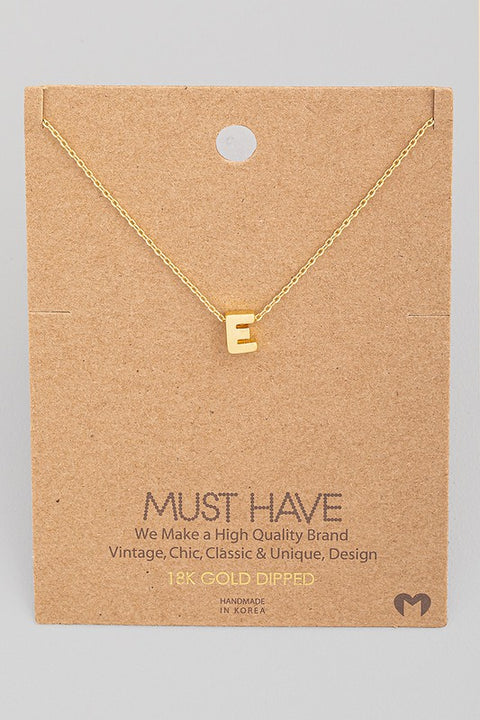 Initial Gold Pendant & Chain - A to Z - Up & Co. Boutique 