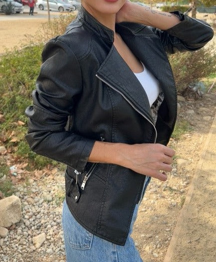 Alana Vegan Leather Moto Jacket