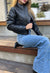 Elena Vegan Leather Crop Puffer Jacket