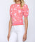 Chelsea Coral Floral knitted Puff short Sleeve Sweater
