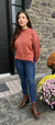 Dorothy Long Sleeve Knit Sweater Top with Patterned Sleeve Detail