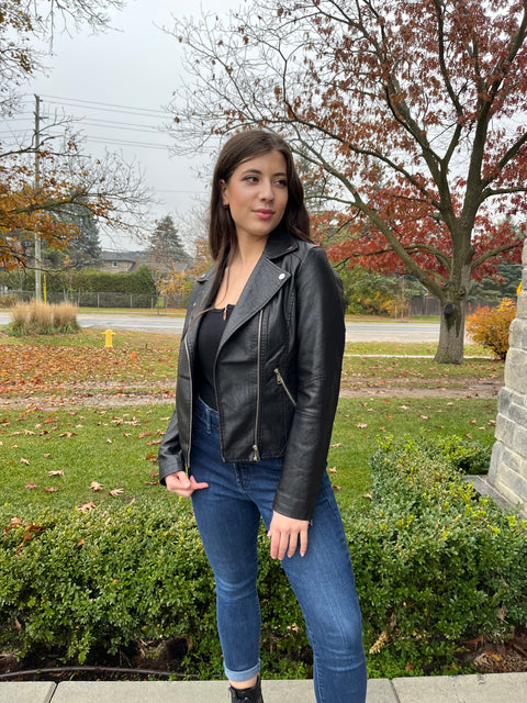 Alana Vegan Leather Moto Jacket