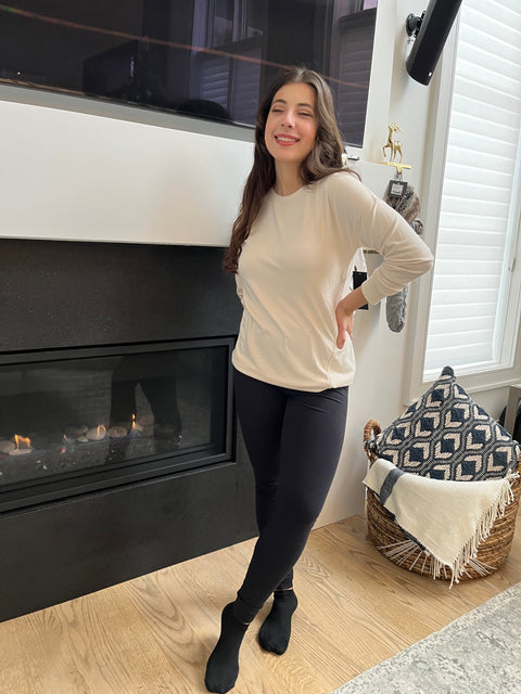 Natalie Brushed Crew Neck Long Sleeve Top