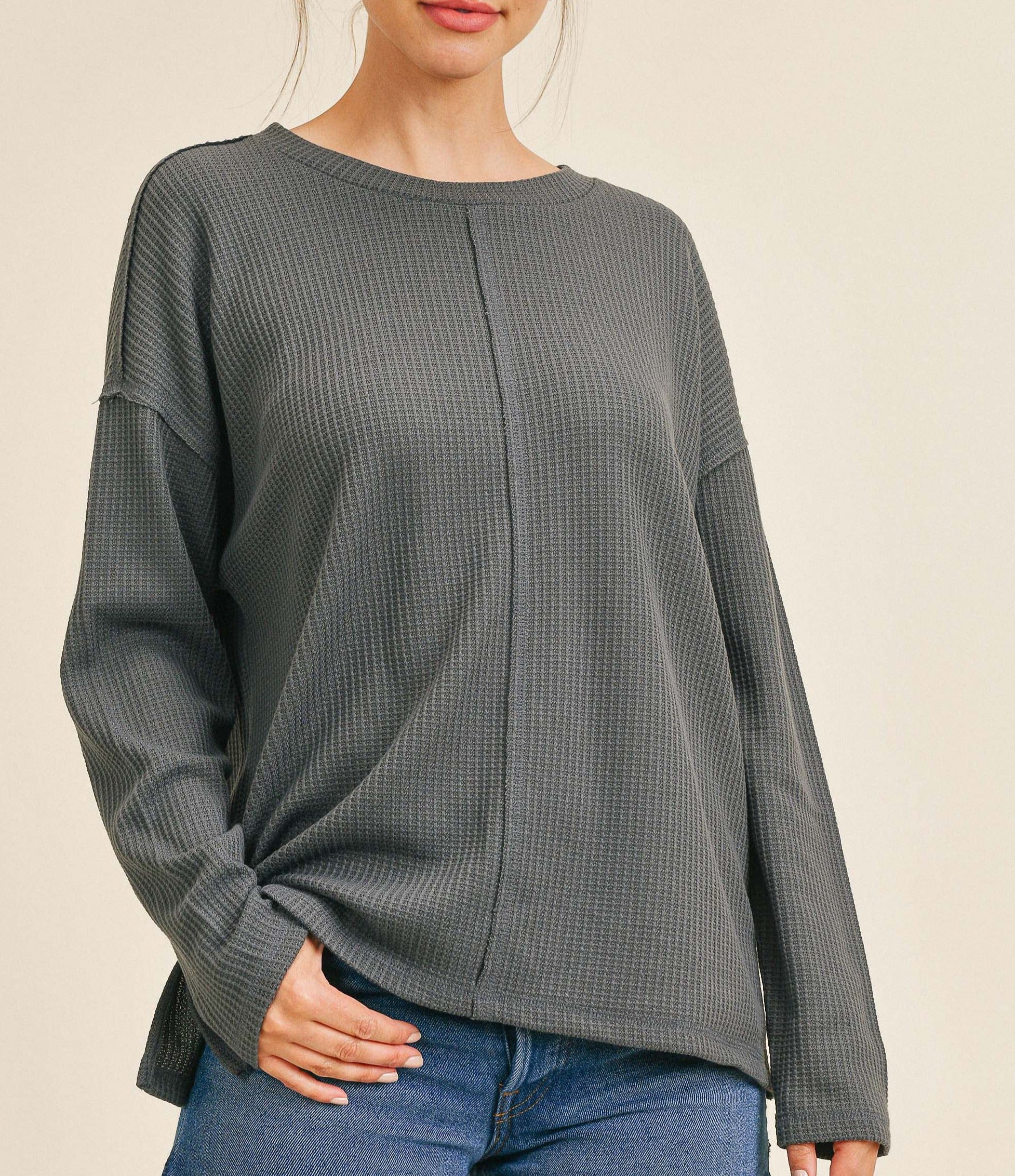 Martha Long Sleeve Crew Neck Top– Up & Co. Boutique